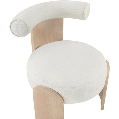 Calder Cream Linen Textured Fabric Upholstered Accent Chair