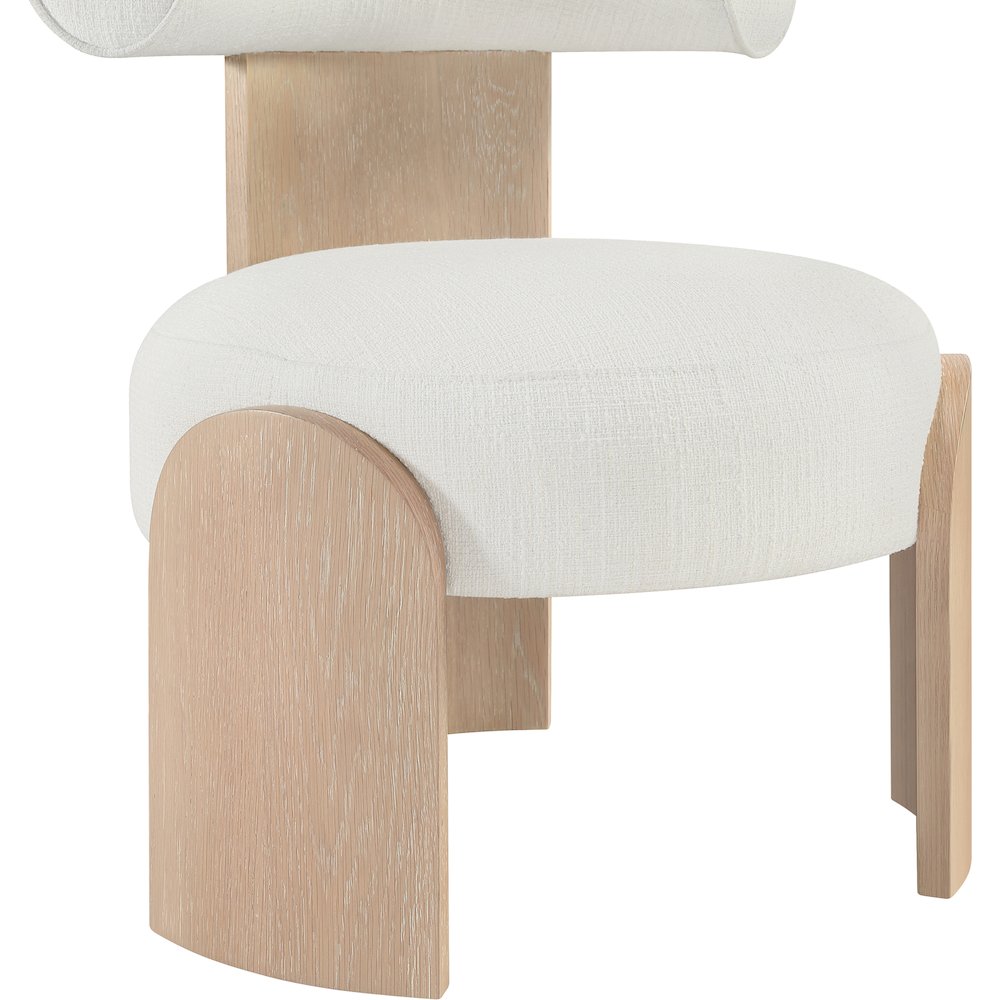 Calder Cream Linen Textured Fabric Upholstered Accent Chair