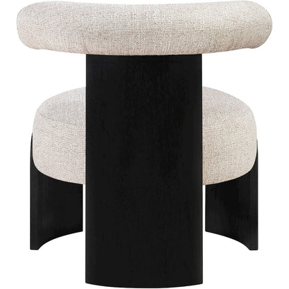 Calder Beige Linen Textured Fabric Upholstered Accent Chair