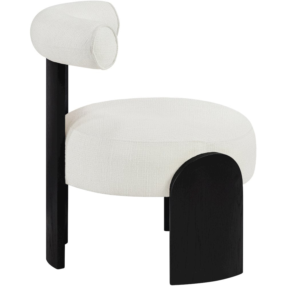 Calder Cream Linen Textured Fabric Upholstered Accent Chair