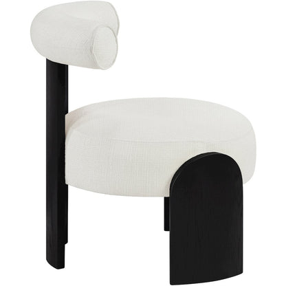 Calder Cream Linen Textured Fabric Upholstered Accent Chair