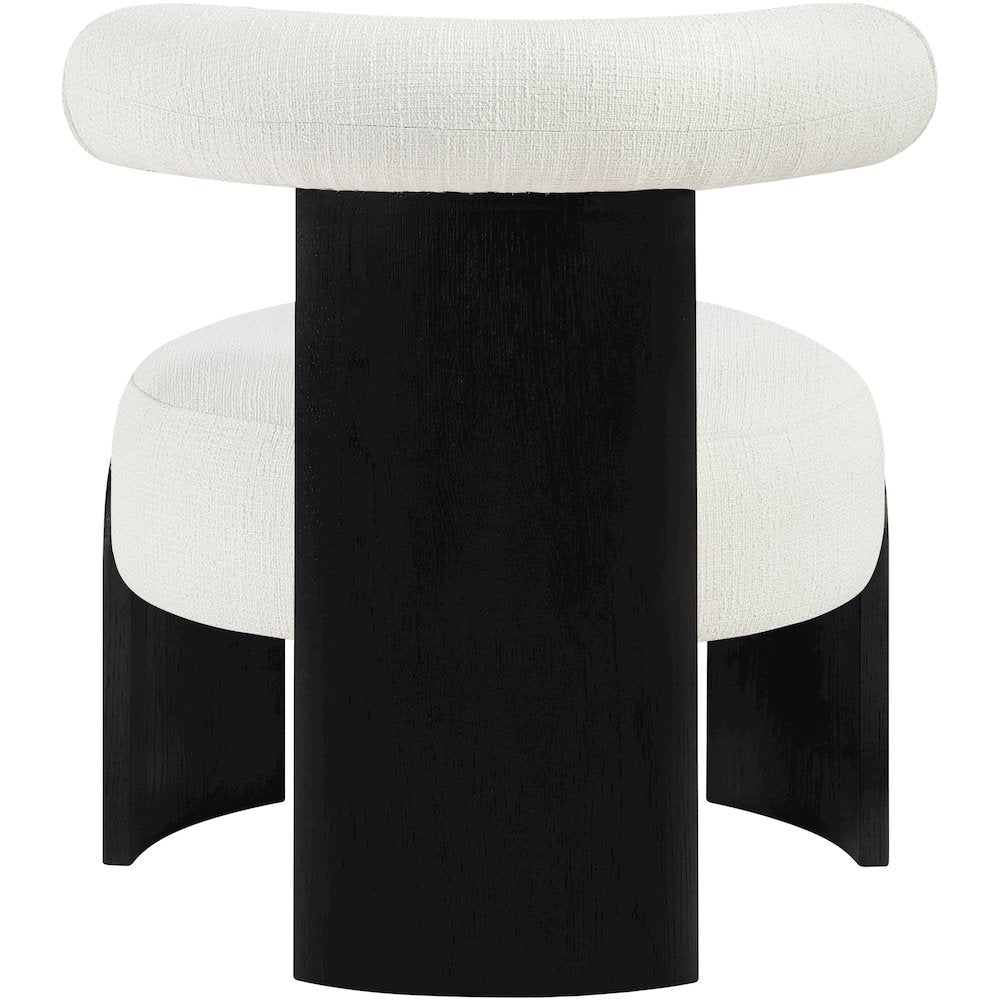 Calder Cream Linen Textured Fabric Upholstered Accent Chair
