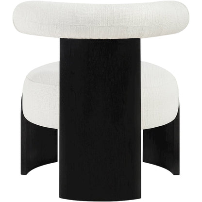 Calder Cream Linen Textured Fabric Upholstered Accent Chair
