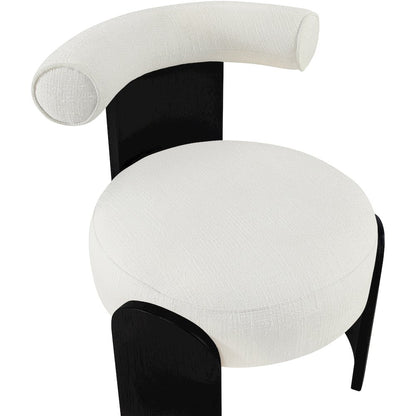 Calder Cream Linen Textured Fabric Upholstered Accent Chair