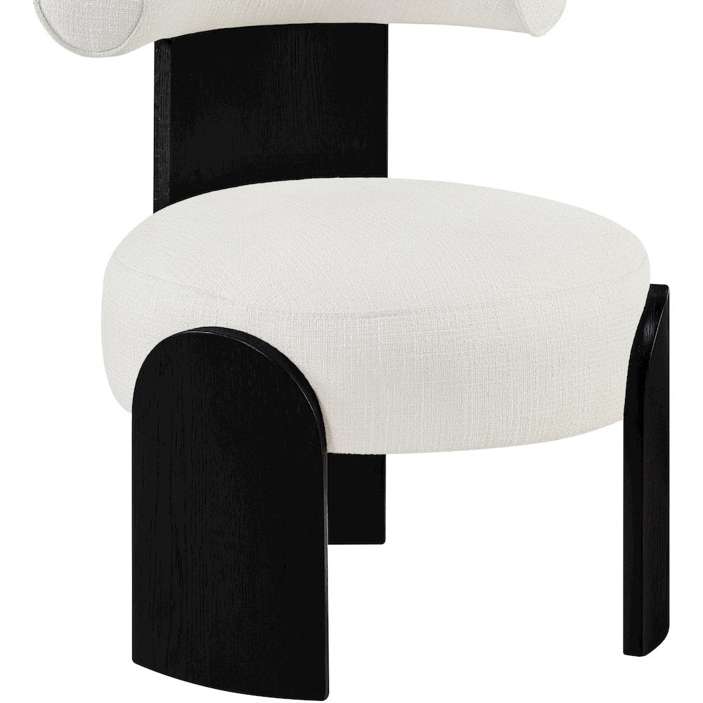 Calder Cream Linen Textured Fabric Upholstered Accent Chair