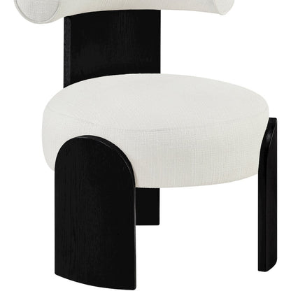 Calder Cream Linen Textured Fabric Upholstered Accent Chair