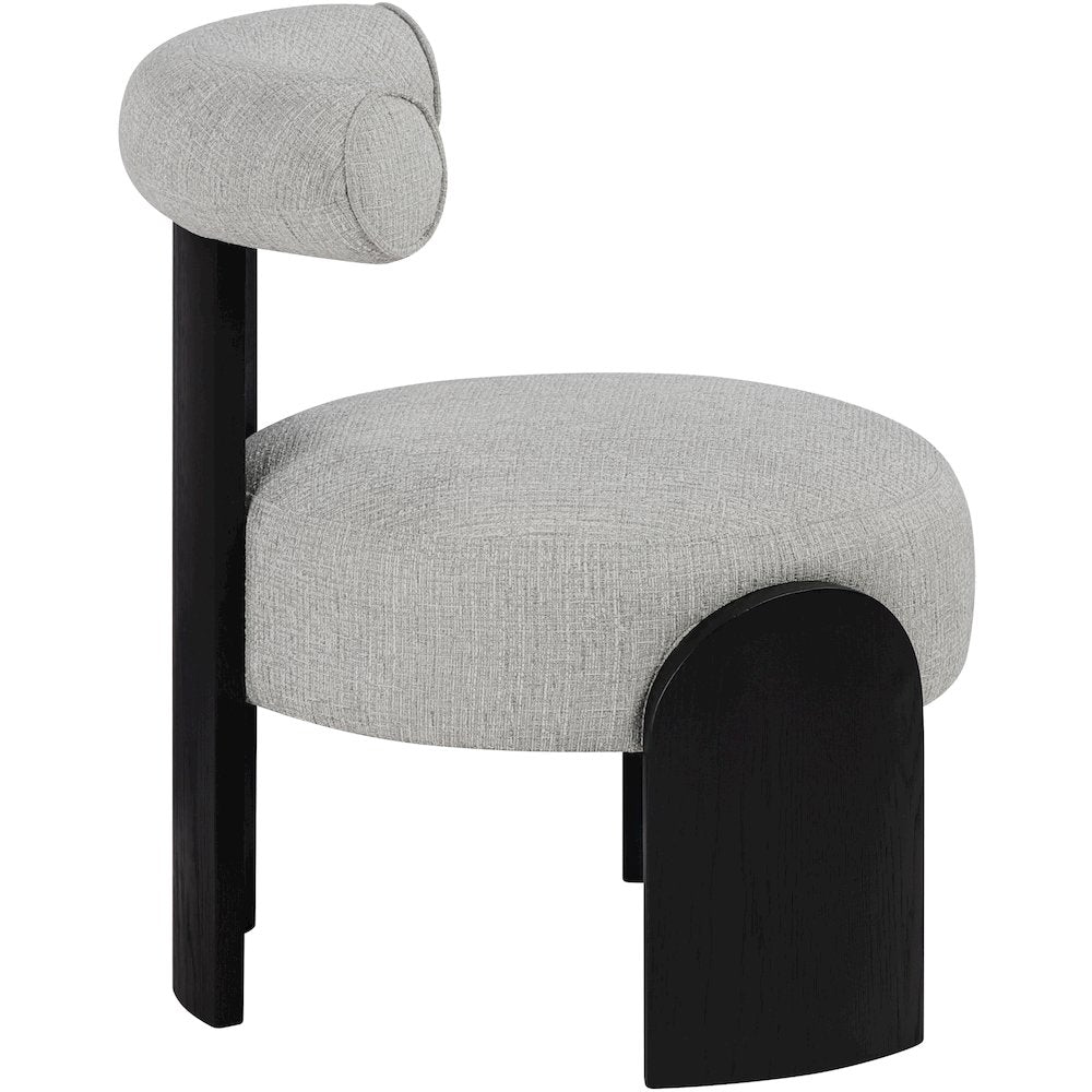 Calder Grey Linen Textured Fabric Upholstered Accent Chair