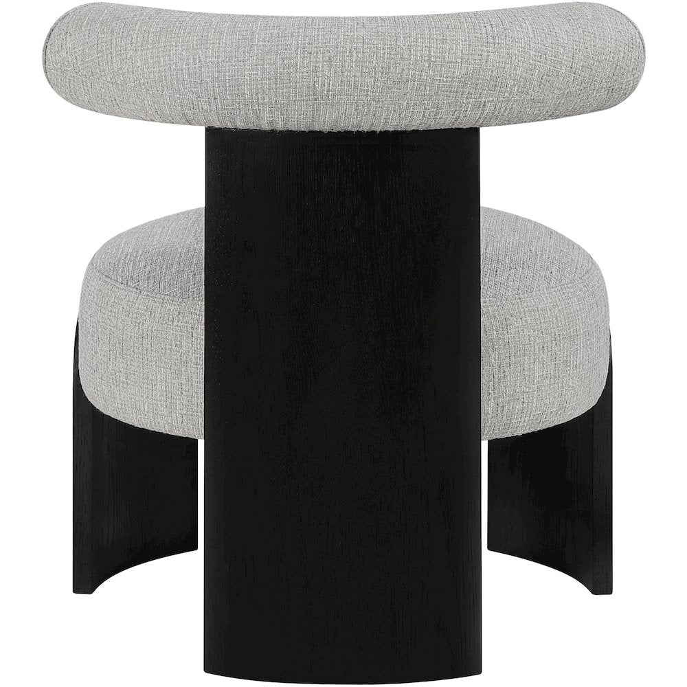 Calder Grey Linen Textured Fabric Upholstered Accent Chair