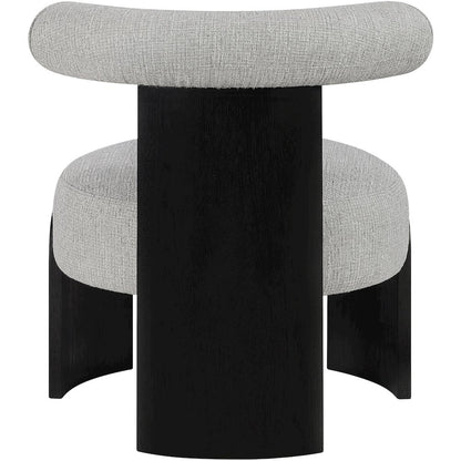 Calder Grey Linen Textured Fabric Upholstered Accent Chair