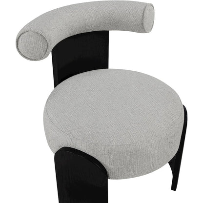 Calder Grey Linen Textured Fabric Upholstered Accent Chair
