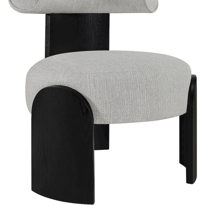 Calder Grey Linen Textured Fabric Upholstered Accent Chair