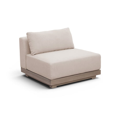 Solace Beige Olefin Performance Fabric Outdoor Patio Modular Armless Chair