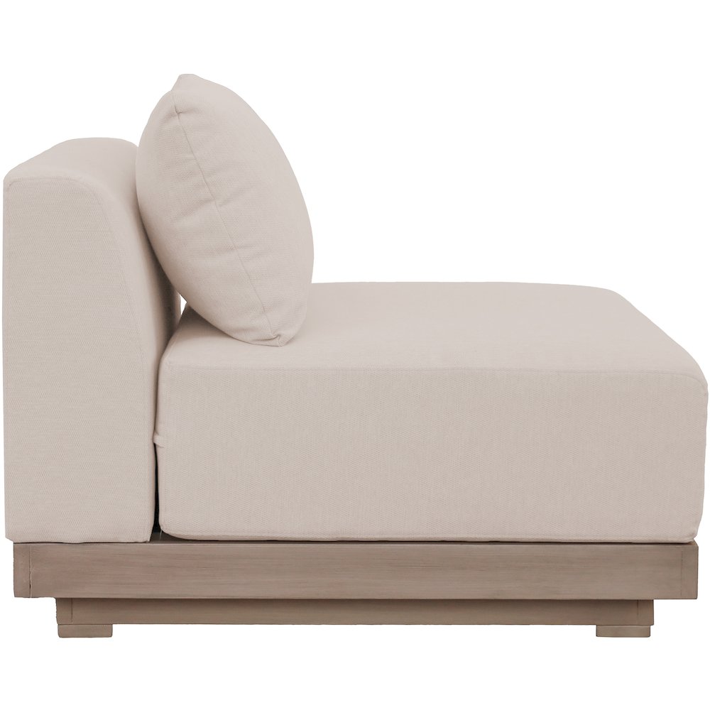 Solace Beige Olefin Performance Fabric Outdoor Patio Modular Armless Chair