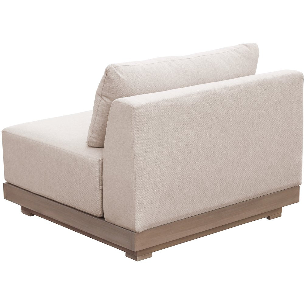 Solace Beige Olefin Performance Fabric Outdoor Patio Modular Armless Chair