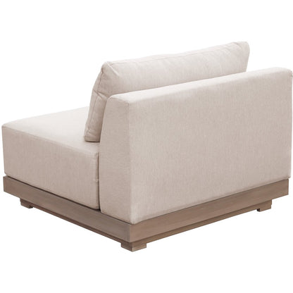 Solace Beige Olefin Performance Fabric Outdoor Patio Modular Armless Chair