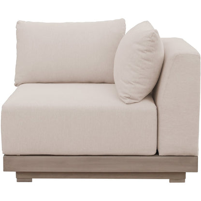 Solace Beige Olefin Performance Fabric Outdoor Patio Modular Corner Chair