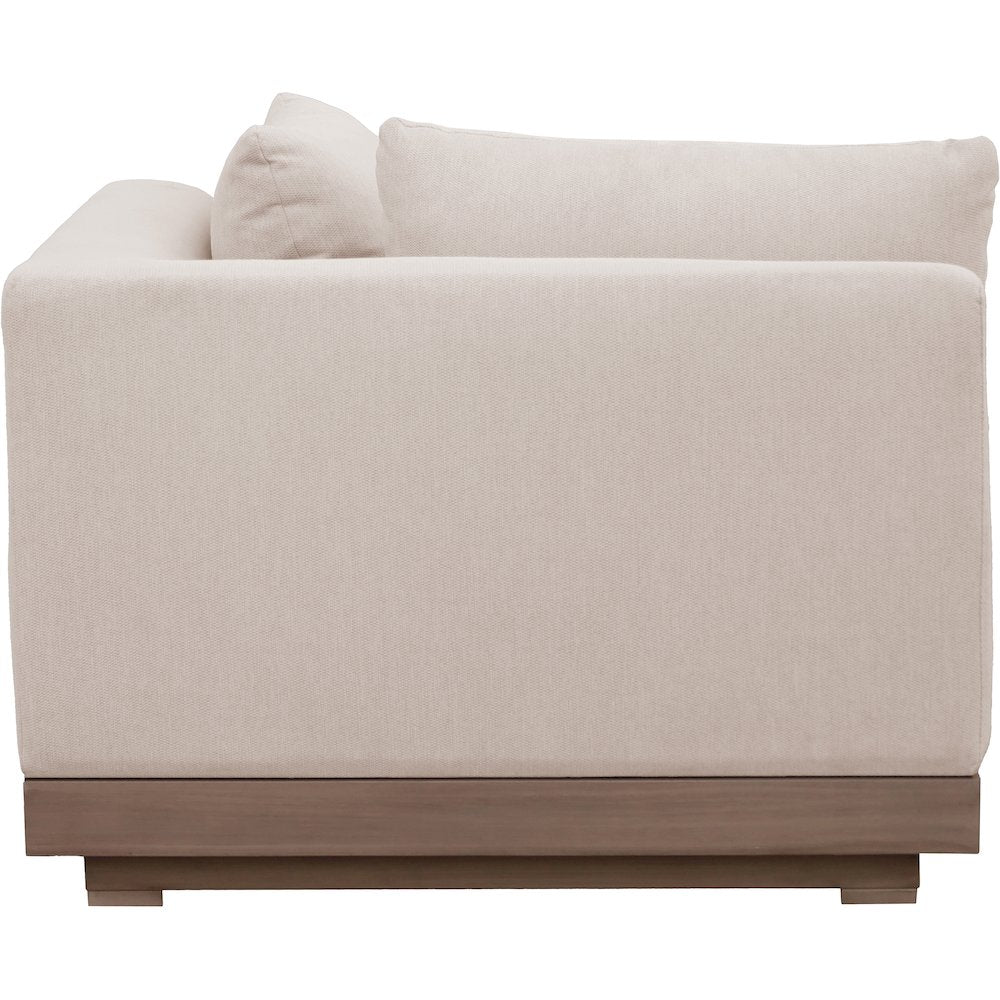 Solace Beige Olefin Performance Fabric Outdoor Patio Modular Corner Chair
