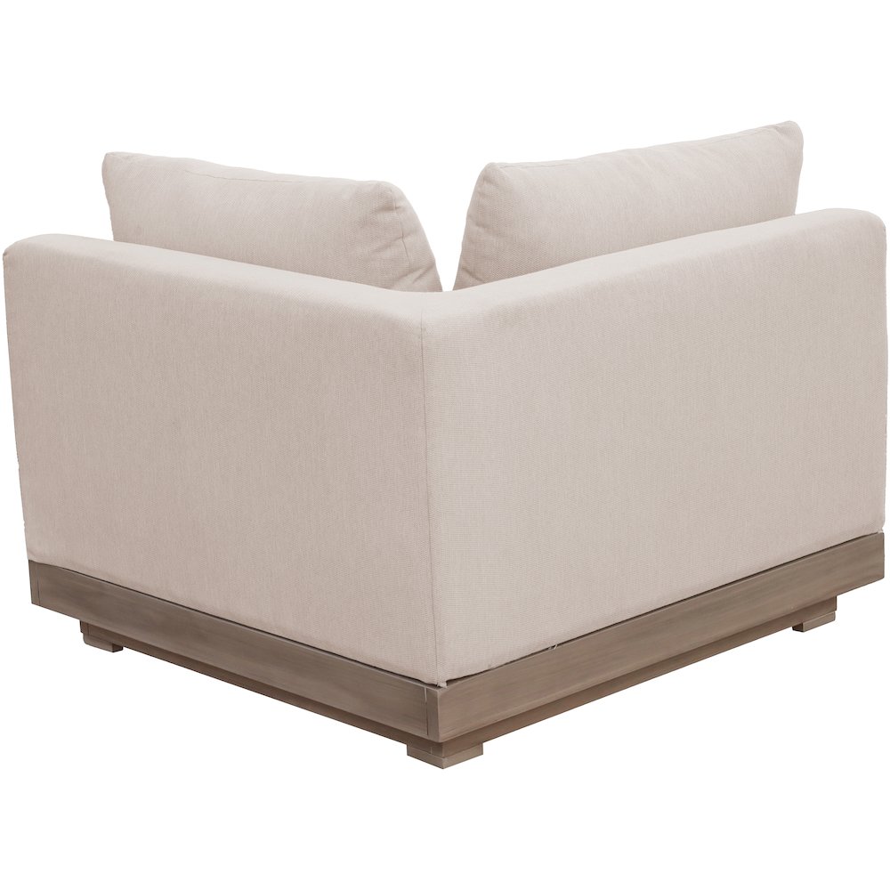 Solace Beige Olefin Performance Fabric Outdoor Patio Modular Corner Chair