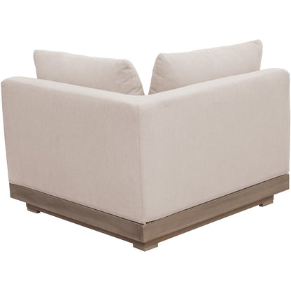 Solace Beige Olefin Performance Fabric Outdoor Patio Modular Corner Chair