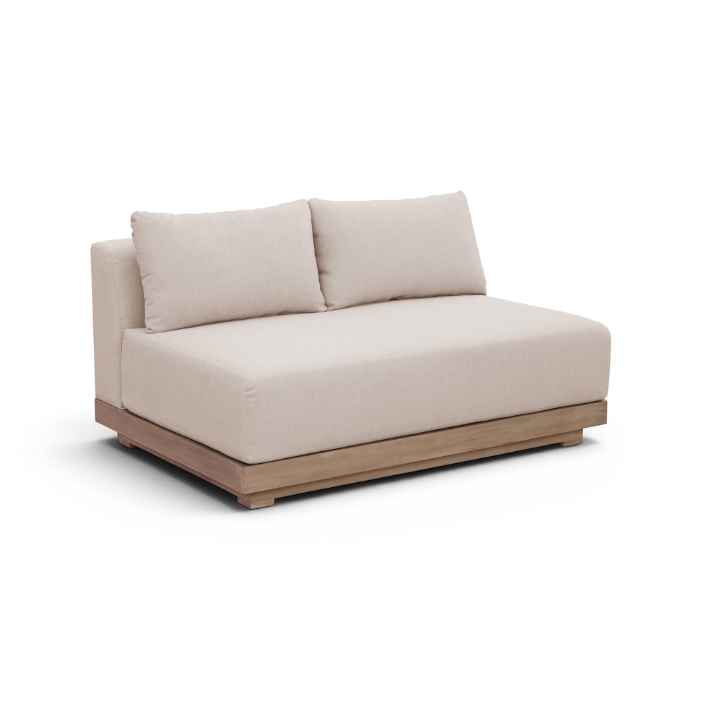 Solace 55" Beige Olefin Performance Fabric Outdoor Patio Modular Loveseat