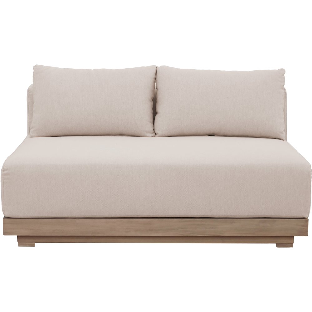 Solace 55" Beige Olefin Performance Fabric Outdoor Patio Modular Loveseat