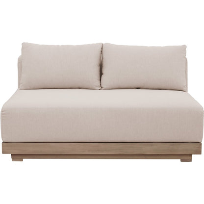 Solace 55" Beige Olefin Performance Fabric Outdoor Patio Modular Loveseat