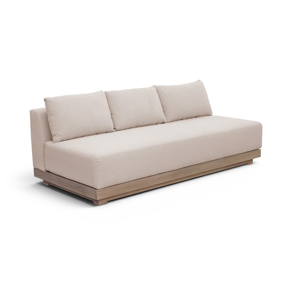 Solace 77" Beige Olefin Performance Fabric Outdoor Patio Modular Sofa