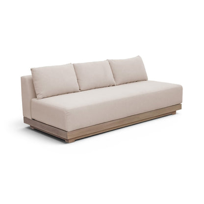 Solace 77" Beige Olefin Performance Fabric Outdoor Patio Modular Sofa
