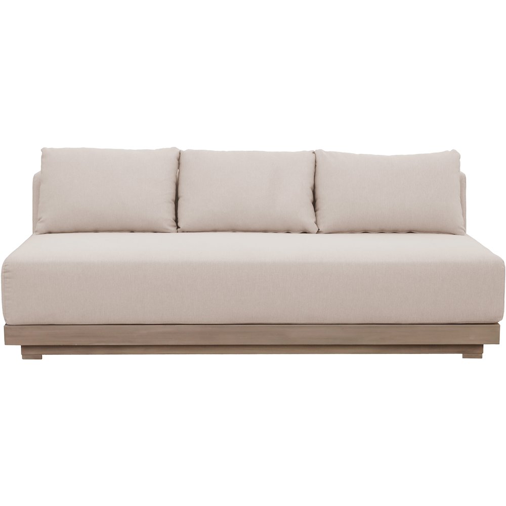 Solace 77" Beige Olefin Performance Fabric Outdoor Patio Modular Sofa