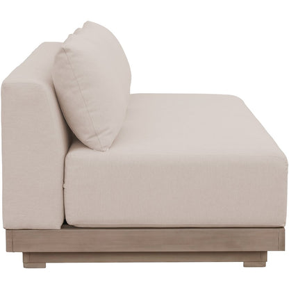 Solace 77" Beige Olefin Performance Fabric Outdoor Patio Modular Sofa