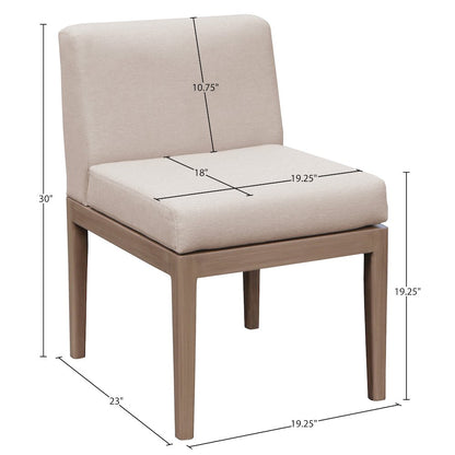 Solace Beige Olefin Performance Fabric Outdoor Patio Dining Side Chair