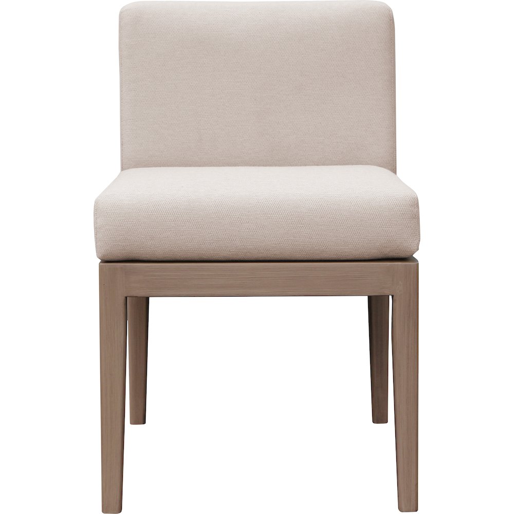 Solace Beige Olefin Performance Fabric Outdoor Patio Dining Side Chair