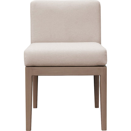 Solace Beige Olefin Performance Fabric Outdoor Patio Dining Side Chair