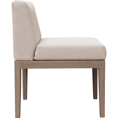 Solace Beige Olefin Performance Fabric Outdoor Patio Dining Side Chair