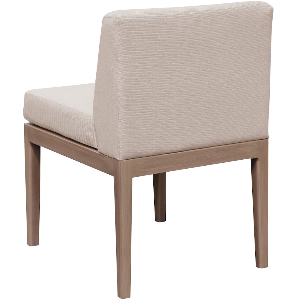 Solace Beige Olefin Performance Fabric Outdoor Patio Dining Side Chair