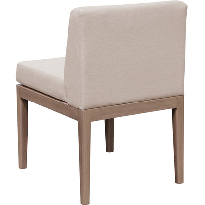 Solace Beige Olefin Performance Fabric Outdoor Patio Dining Side Chair