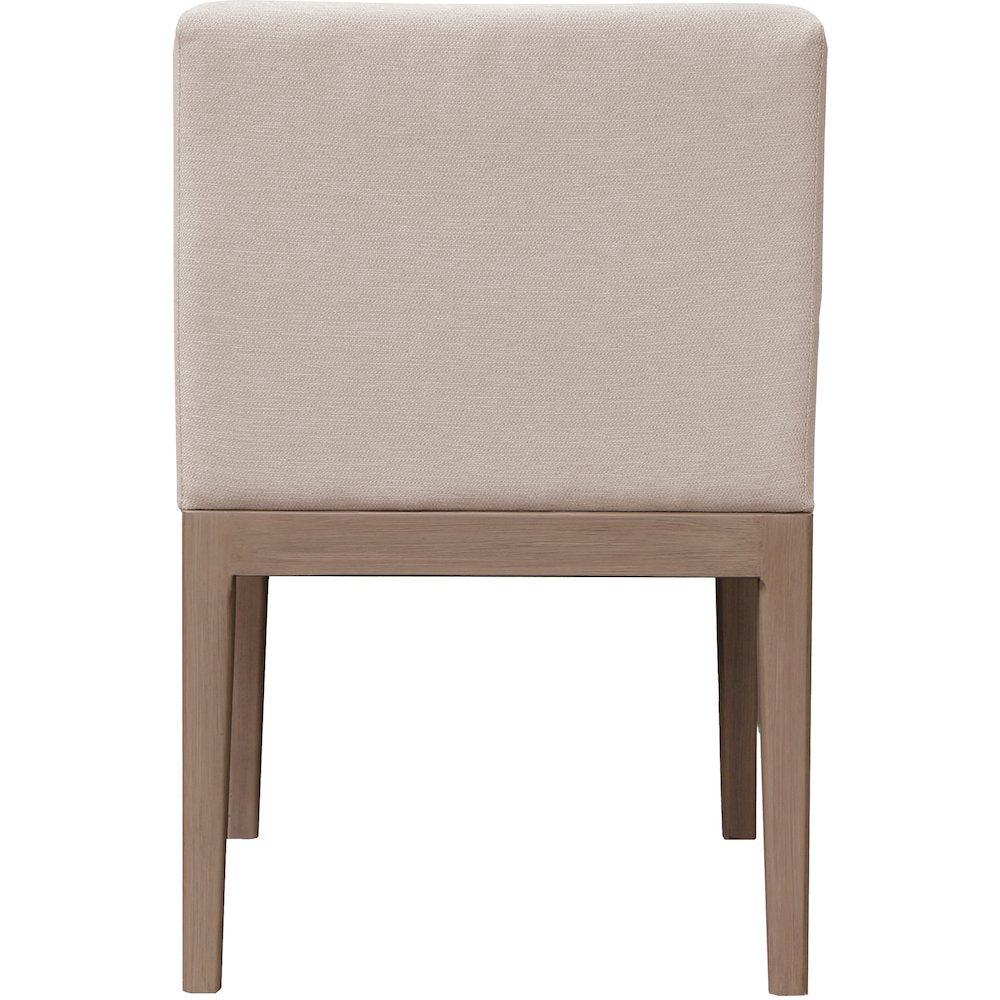 Solace Beige Olefin Performance Fabric Outdoor Patio Dining Side Chair