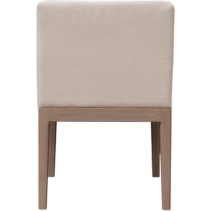 Solace Beige Olefin Performance Fabric Outdoor Patio Dining Side Chair