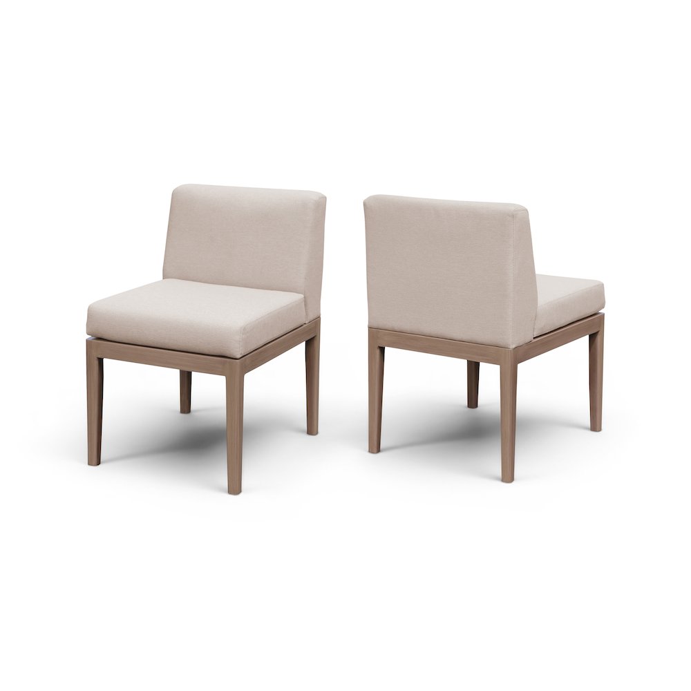 Solace Beige Olefin Performance Fabric Outdoor Patio Dining Side Chair