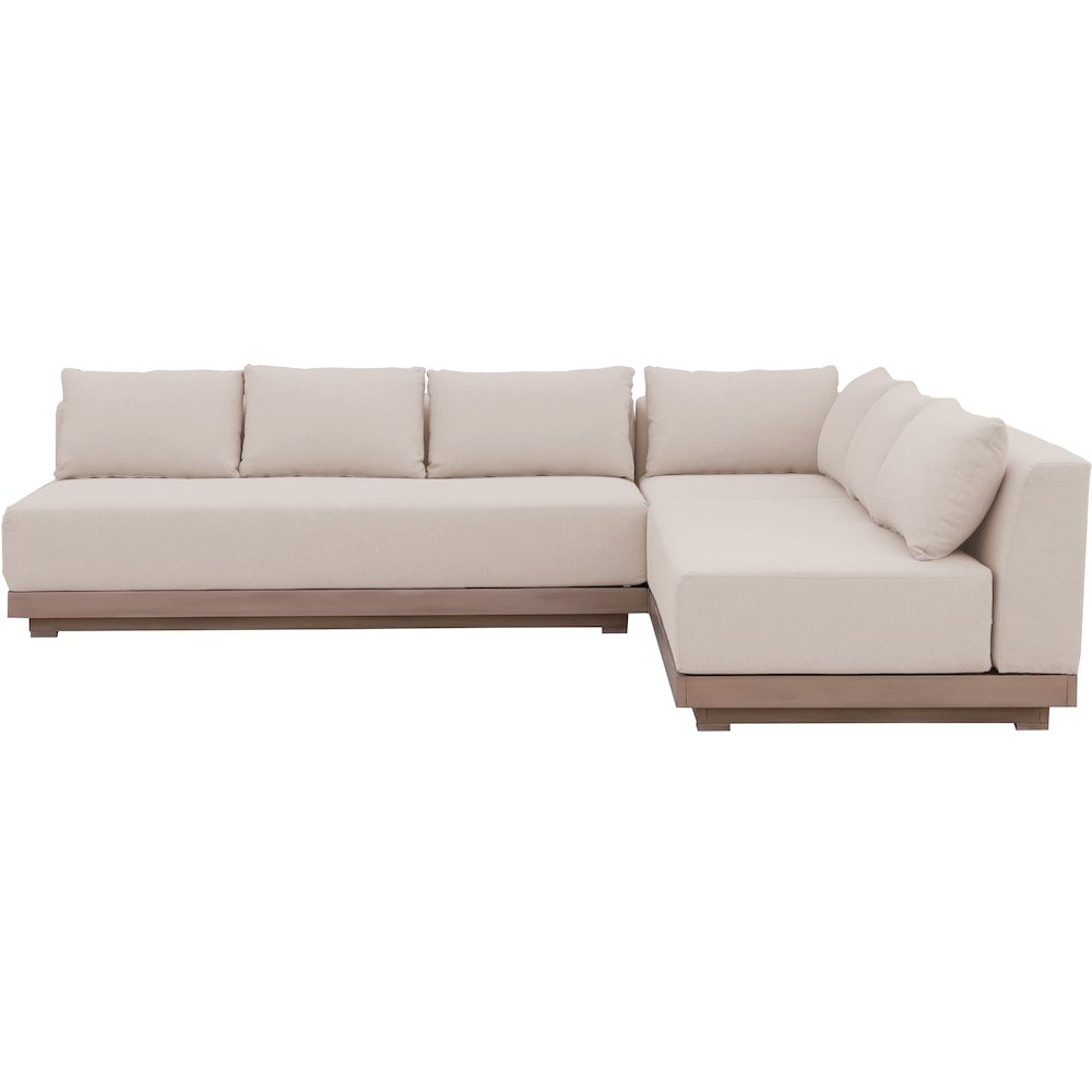 Solace Beige Olefin Performance Fabric 3pc. Outdoor Patio Modular Sectional