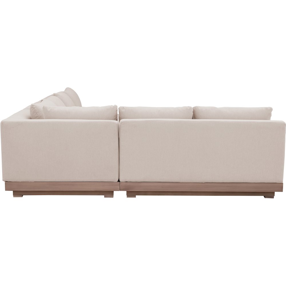 Solace Beige Olefin Performance Fabric 3pc. Outdoor Patio Modular Sectional