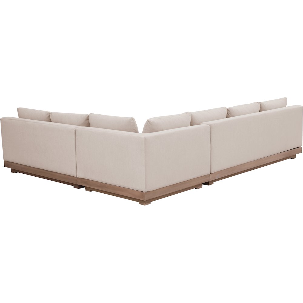 Solace Beige Olefin Performance Fabric 3pc. Outdoor Patio Modular Sectional
