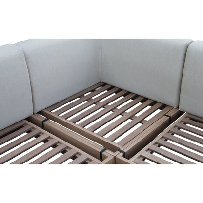 Solace Beige Olefin Performance Fabric 3pc. Outdoor Patio Modular Sectional