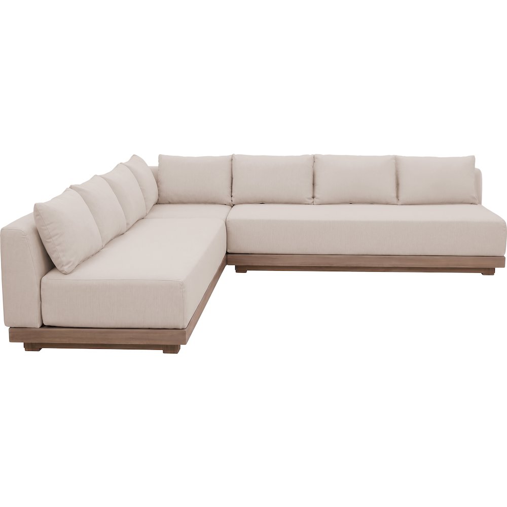 Solace Beige Olefin Performance Fabric 3pc. Outdoor Patio Modular Sectional