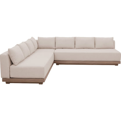 Solace Beige Olefin Performance Fabric 3pc. Outdoor Patio Modular Sectional