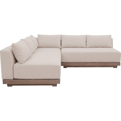 Solace Beige Olefin Performance Fabric 3pc. Outdoor Patio Modular Sectional