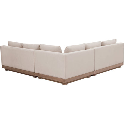 Solace Beige Olefin Performance Fabric 3pc. Outdoor Patio Modular Sectional