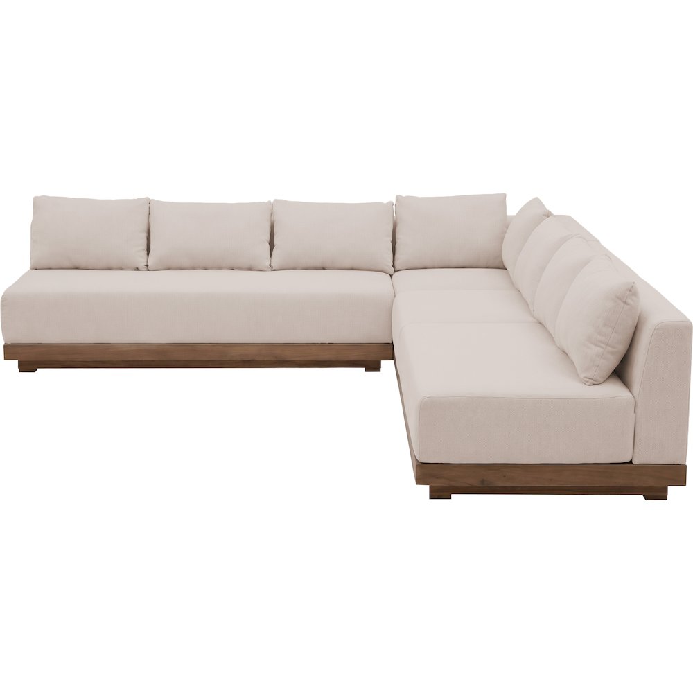Solace Beige Olefin Performance Fabric 4pc. Outdoor Patio Modular Sectional