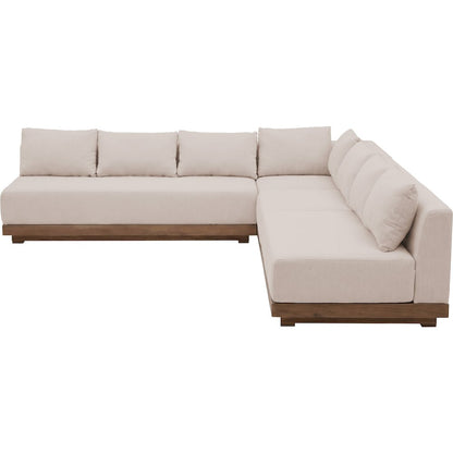 Solace Beige Olefin Performance Fabric 4pc. Outdoor Patio Modular Sectional