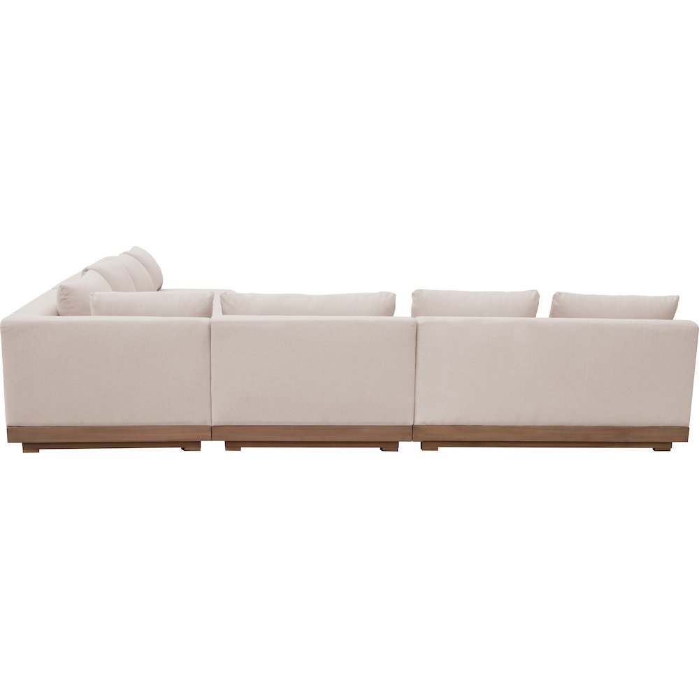 Solace Beige Olefin Performance Fabric 4pc. Outdoor Patio Modular Sectional